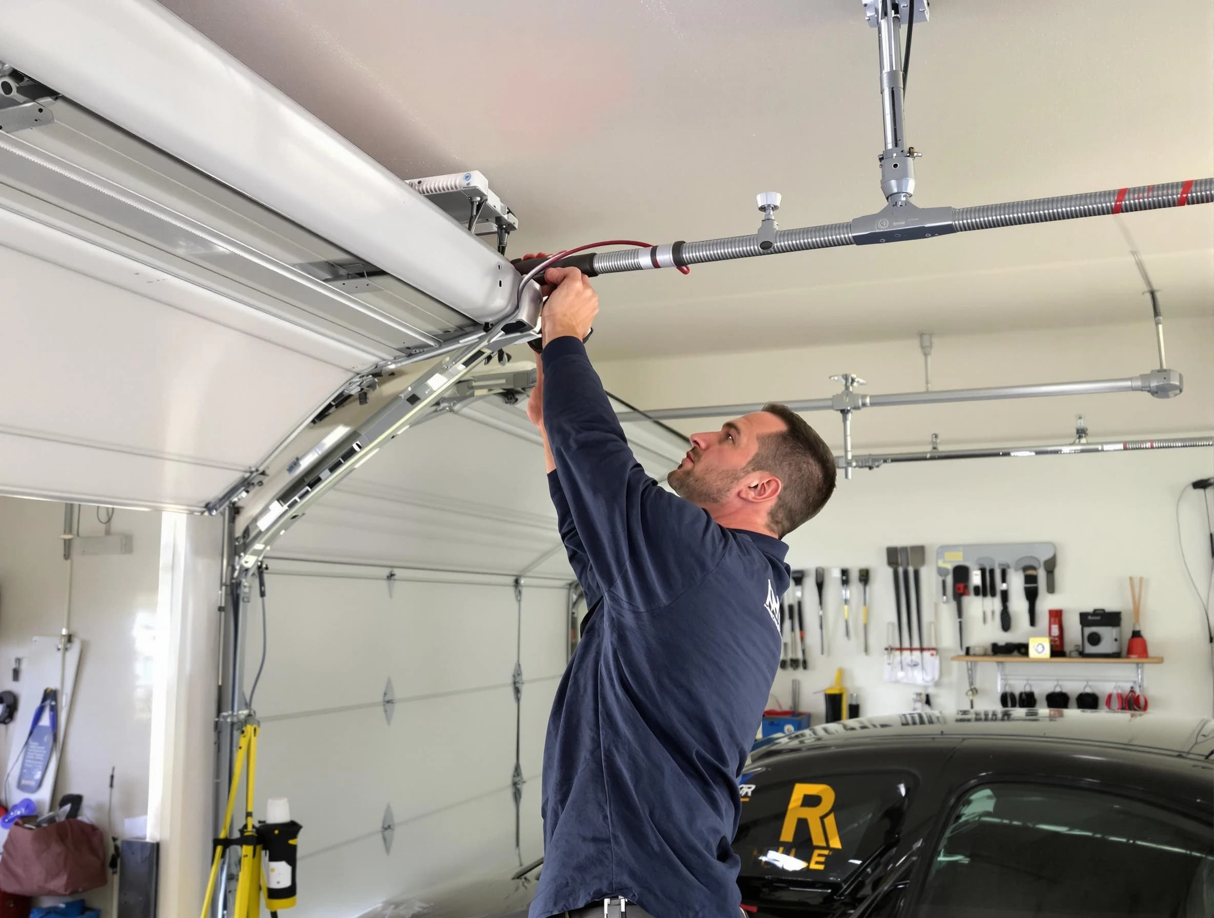 Tempe Garage Door Repair technician performing garage door cable repair in Tempe