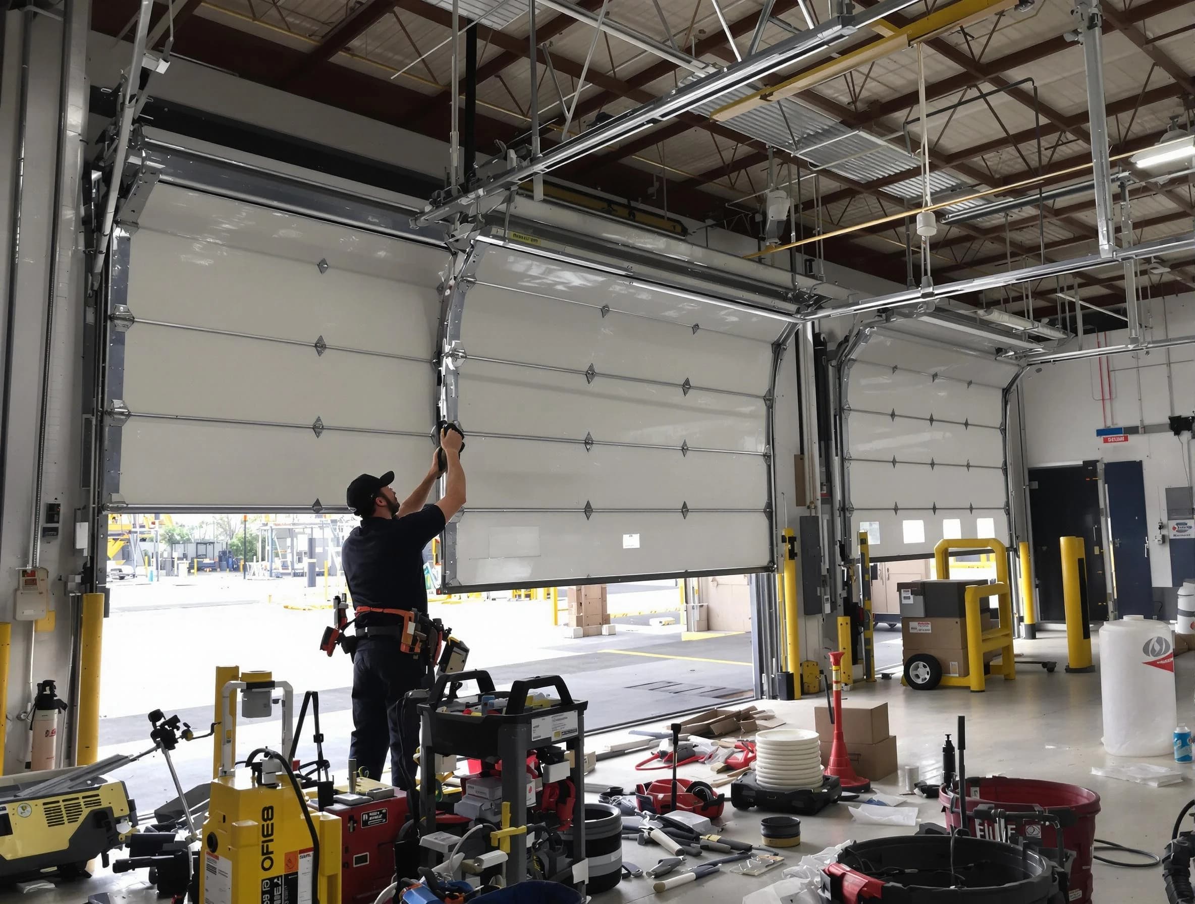 Tempe Garage Door Repair technician performing commercial garage door repair in Tempe