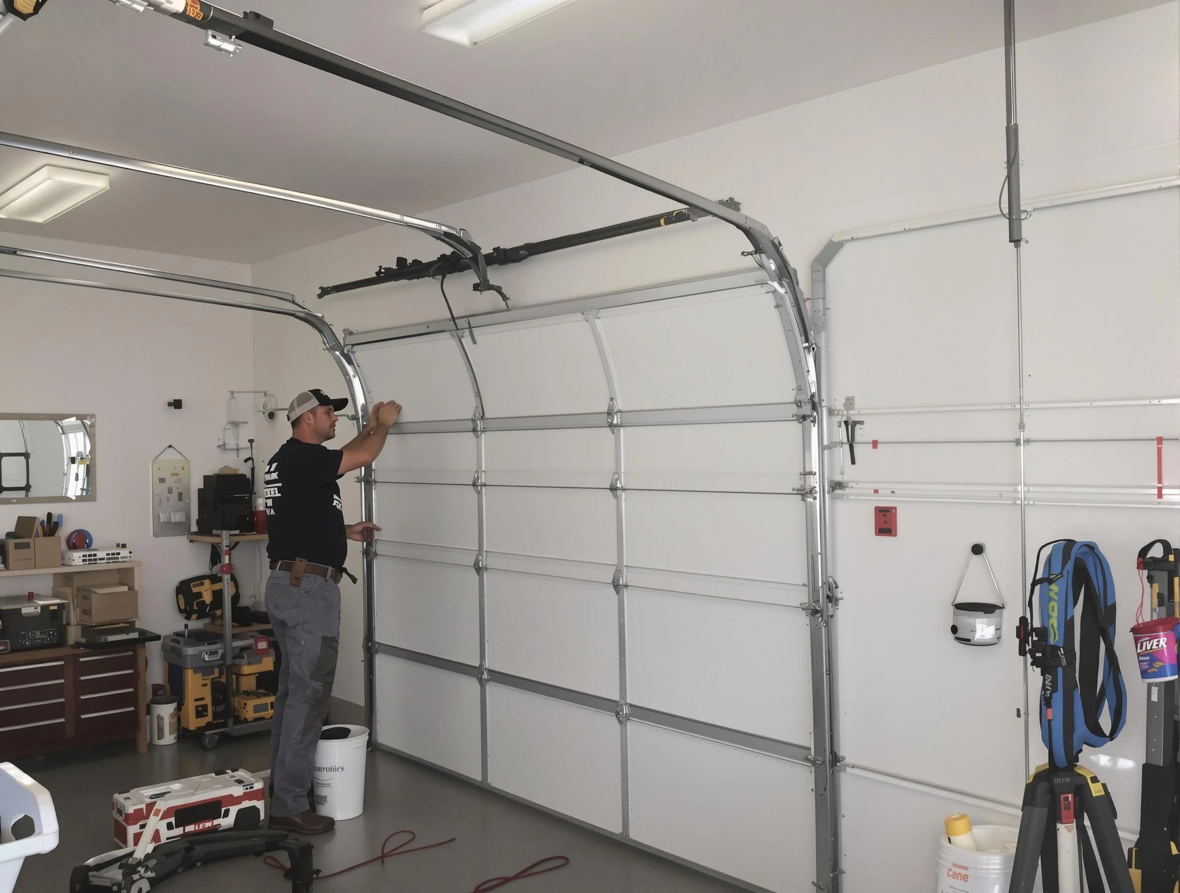 Tempe Garage Door Repair team installing new garage door in Tempe
