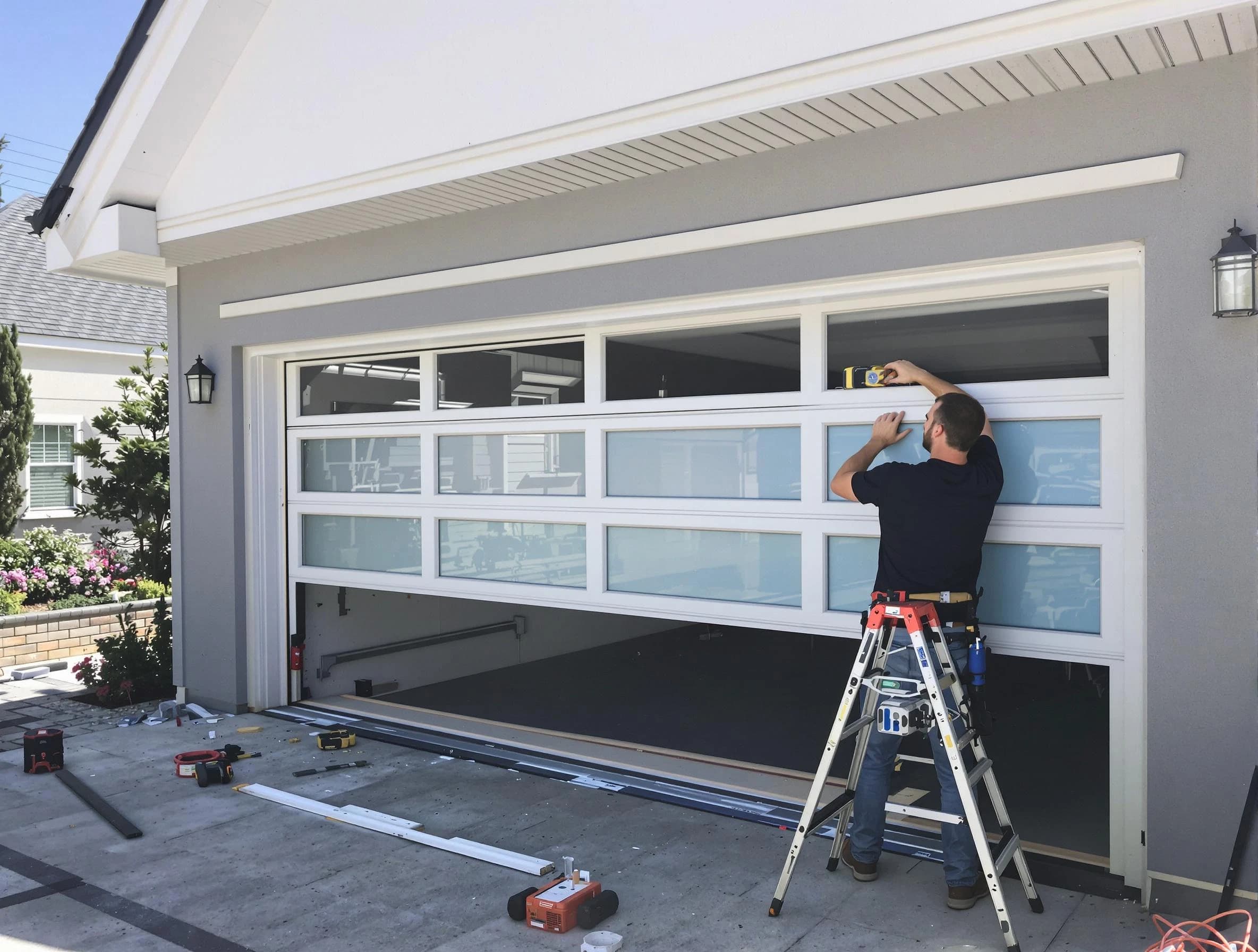 Tempe Garage Door Repair team performing garage door replacement in Tempe