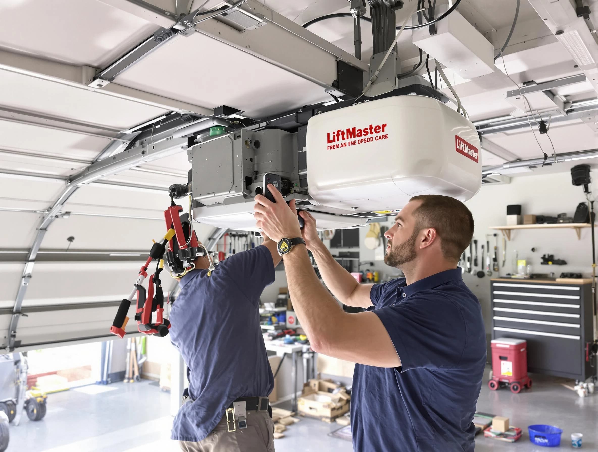 Tempe Garage Door Repair technician performing advanced diagnostics on garage opener in Tempe