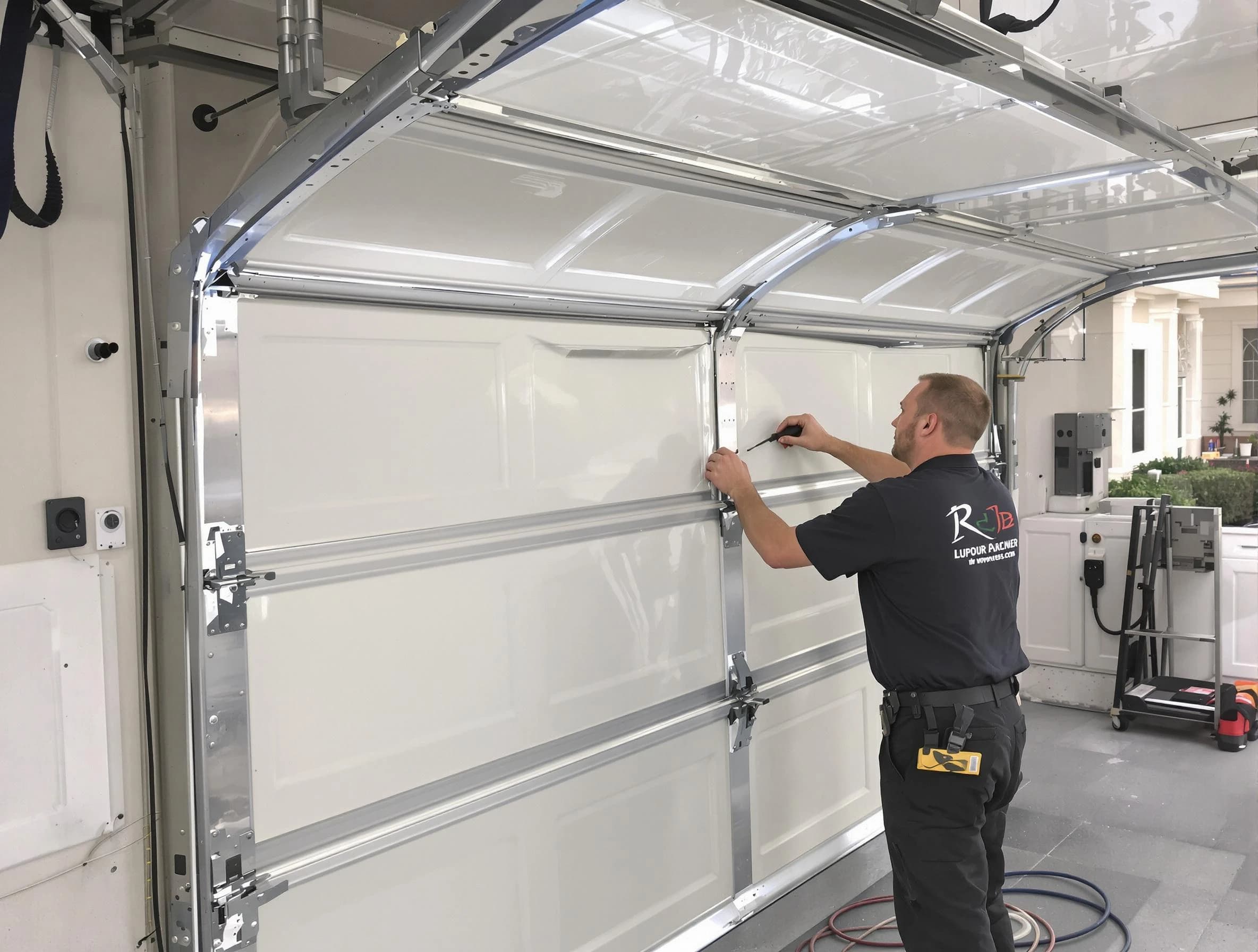 Tempe Garage Door Repair professional performing panel repair in Tempe