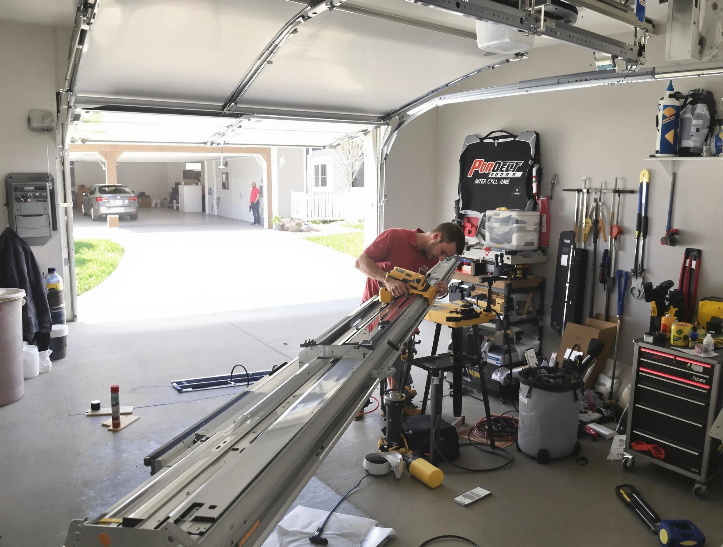 Tempe Garage Door Repair expert performing track repair in Tempe