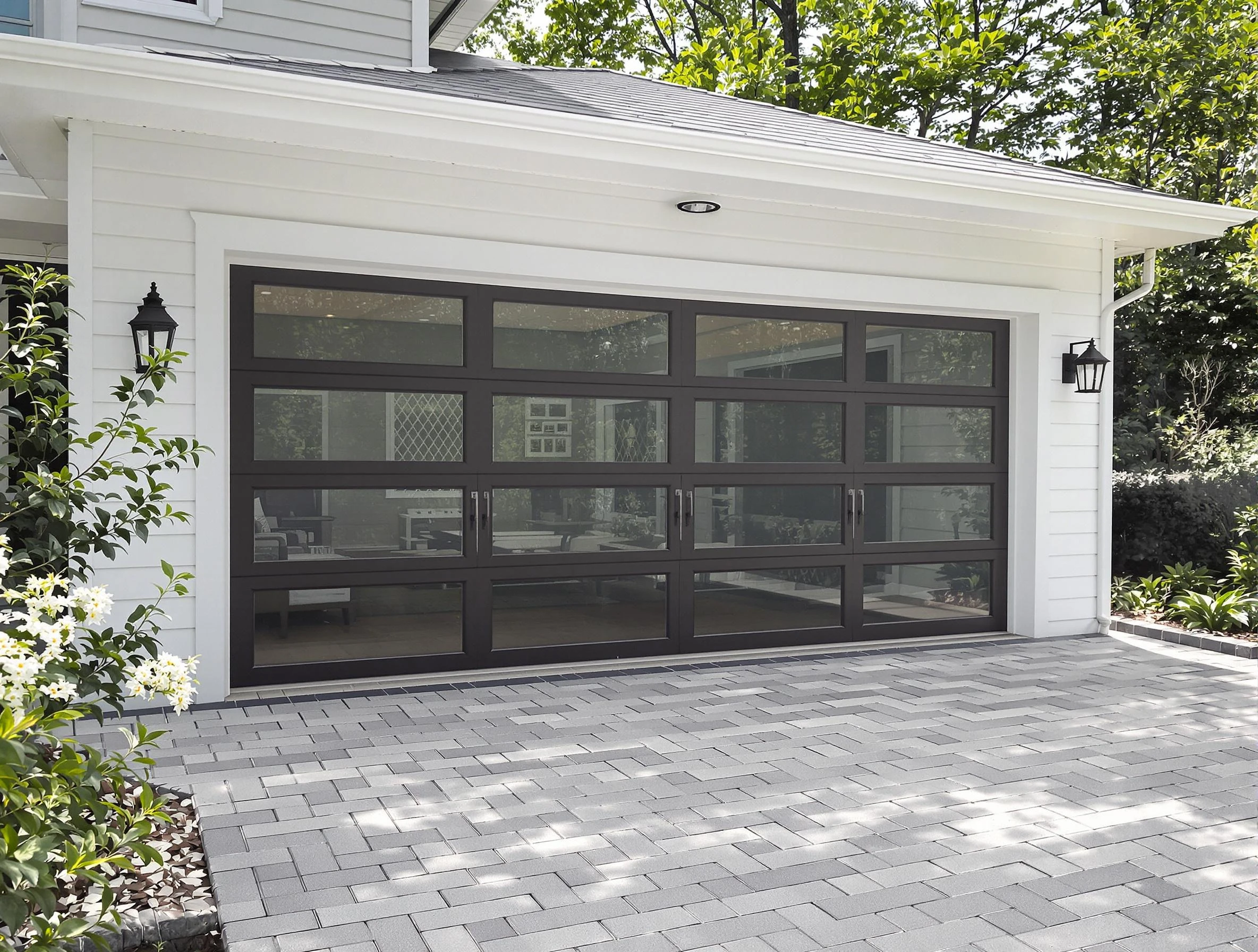 Tempe Garage Door Repair design specialist presenting custom garage door options to Tempe homeowner