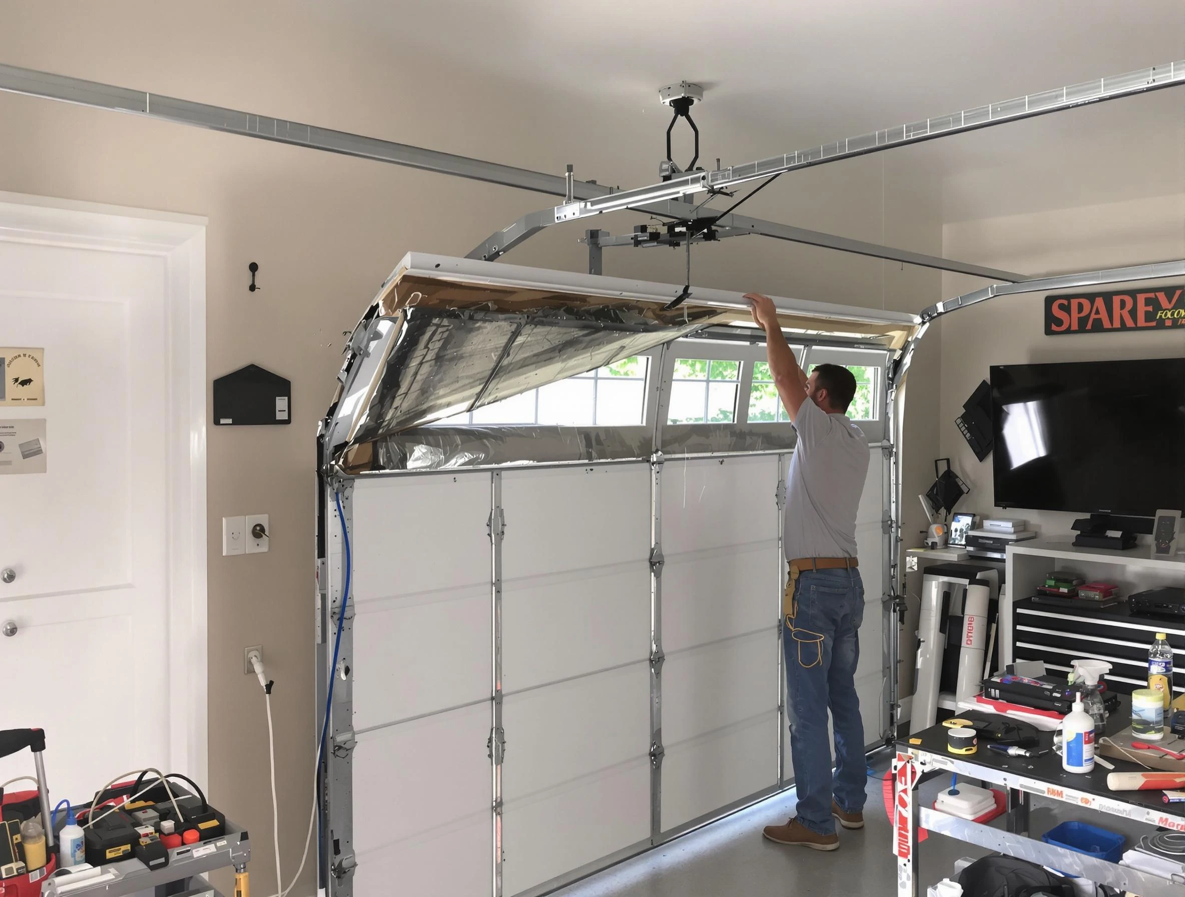 Garage door section replacement by Tempe Garage Door Repair in Tempe